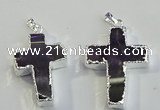 NGP6050 30*40mm - 35*45mm cross amethyst pendants