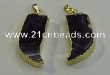 NGP6054 15*40mm - 18*45mm horn amethyst pendants