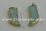 NGP6055 15*40mm - 18*45mm horn amazonite pendants