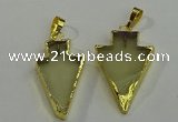 NGP6062 20*40mm - 25*45mm arrowhead lemon quartz pendants