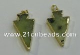 NGP6064 20*40mm - 25*45mm arrowhead green rutilated quartz pendants