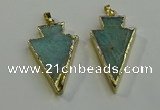 NGP6066 20*40mm - 25*45mm arrowhead amazonite pendants