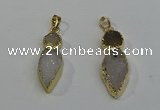 NGP6069 16*40mm - 18*45mm arrowhead druzy agate pendants