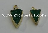 NGP6070 20*25mm - 25*35mm triangle druzy quartz pendants