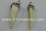 NGP6083 12*60mm – 18*65mm horn wolf tooth pendants wholesale