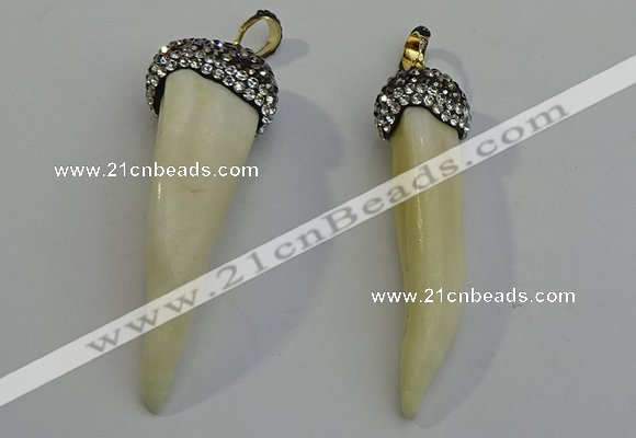 NGP6083 12*60mm – 18*65mm horn wolf tooth pendants wholesale