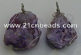 NGP6086 35*40mm – 45*50mm freeform druzy quartz pendants