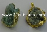 NGP6090 35*40mm – 45*50mm freeform druzy quartz pendants