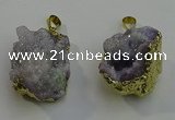 NGP6092 35*40mm – 45*50mm freeform druzy quartz pendants