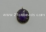 NGP6097 20*25mm - 22*30mm oval amethyst pendants wholesle