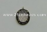 NGP6098 20*25mm - 22*30mm oval white crystal pendants wholesle