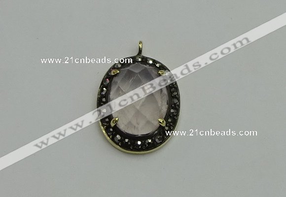 NGP6098 20*25mm - 22*30mm oval white crystal pendants wholesle