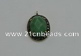 NGP6099 20*25mm - 22*30mm oval green aventurine pendants wholesle