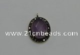 NGP6101 20*25mm - 22*30mm oval amethyst pendants wholesle