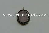 NGP6104 20*25mm - 22*30mm oval rose quartz pendants wholesle