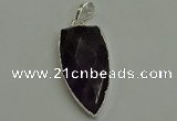 NGP6106 12*35mm - 15*40mm arrowhead amethyst pendants