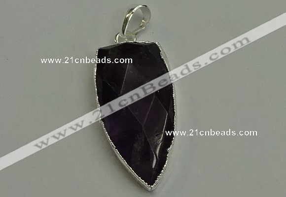 NGP6106 12*35mm - 15*40mm arrowhead amethyst pendants