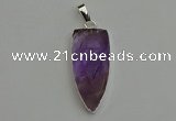 NGP6107 12*35mm - 15*40mm arrowhead amethyst pendants