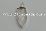 NGP6110 12*35mm - 15*40mm arrowhead white crystal pendants