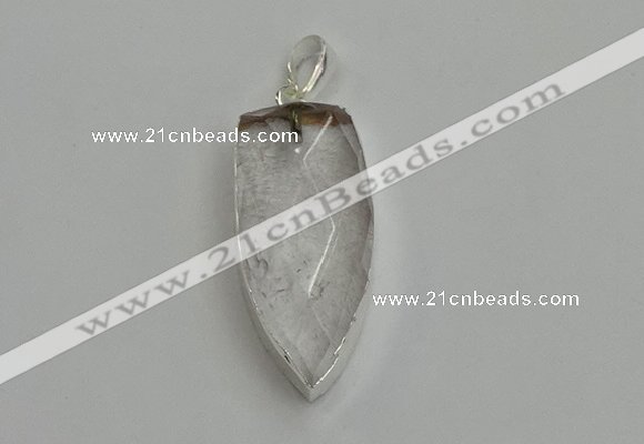 NGP6110 12*35mm - 15*40mm arrowhead white crystal pendants