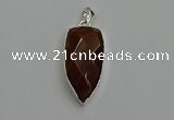 NGP6113 12*35mm - 15*40mm arrowhead red rabbit hair pendants