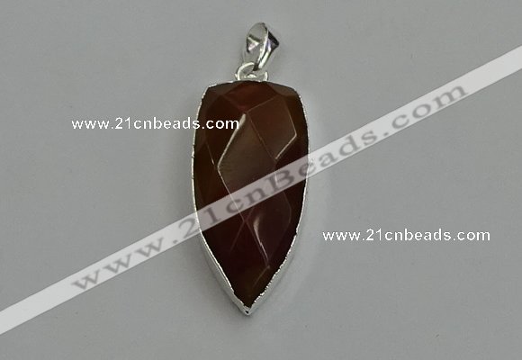 NGP6113 12*35mm - 15*40mm arrowhead red rabbit hair pendants