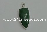 NGP6114 12*35mm - 15*40mm arrowhead green aventurine pendants