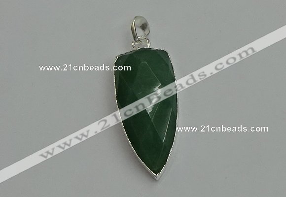 NGP6114 12*35mm - 15*40mm arrowhead green aventurine pendants