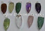 NGP6115 12*35mm - 15*40mm arrowhead mixed gemstone pendants