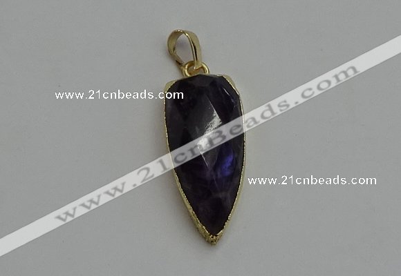 NGP6116 12*35mm - 15*40mm arrowhead amethyst pendants