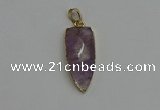 NGP6117 12*35mm - 15*40mm arrowhead amethyst pendants