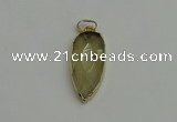 NGP6118 12*35mm - 15*40mm arrowhead lemon quartz pendants