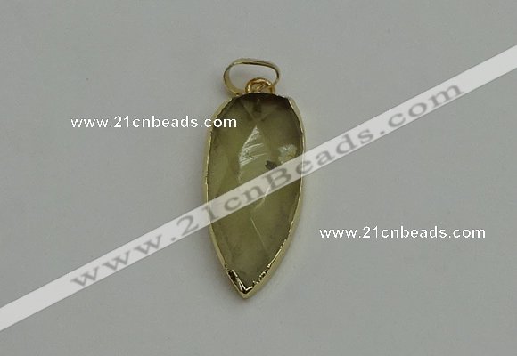 NGP6118 12*35mm - 15*40mm arrowhead lemon quartz pendants