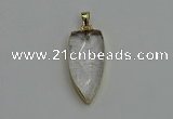 NGP6120 12*35mm - 15*40mm arrowhead white crystal pendants