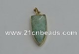 NGP6122 12*35mm - 15*40mm arrowhead amazonite pendants