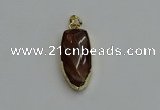 NGP6123 12*35mm - 15*40mm arrowhead red rabbit hair pendants