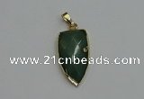 NGP6124 12*35mm - 15*40mm arrowhead green aventurine pendants