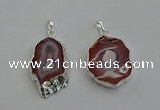 NGP6132 20*30mm - 25*35mm freeform druzy agate pendants wholesale