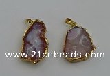 NGP6134 20*30mm - 25*35mm freeform druzy agate pendants wholesale