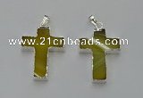 NGP6157 25*40mm - 30*40mm cross agate gemstone pendants
