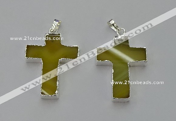 NGP6157 25*40mm - 30*40mm cross agate gemstone pendants