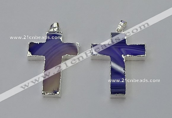 NGP6158 25*40mm - 30*40mm cross agate gemstone pendants
