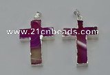 NGP6159 25*40mm - 30*40mm cross agate gemstone pendants