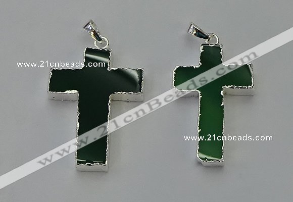 NGP6161 25*40mm - 30*40mm cross agate gemstone pendants