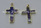 NGP6168 25*40mm - 30*40mm cross agate gemstone pendants