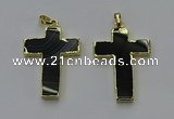 NGP6173 25*40mm - 30*40mm cross agate gemstone pendants