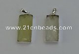 NGP6183 14*30mm - 15*38mm faceted rectangle lemon quartz pendants