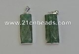 NGP6186 14*30mm - 15*38mm faceted rectangle amazonite pendants