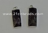 NGP6188 14*30mm - 15*38mm faceted rectangle labradorite pendants