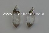 NGP6218 12*28mm - 15*30mm faceted bullet white crystal pendants